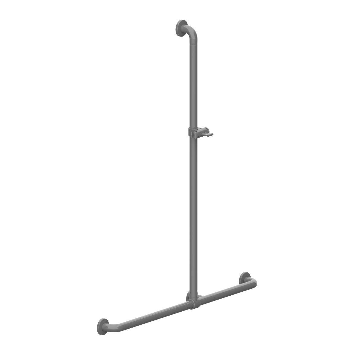 Nylon Care 300 Shower handrail, with shower head rail, left and right, 943 x 1158 mm, Dark grey