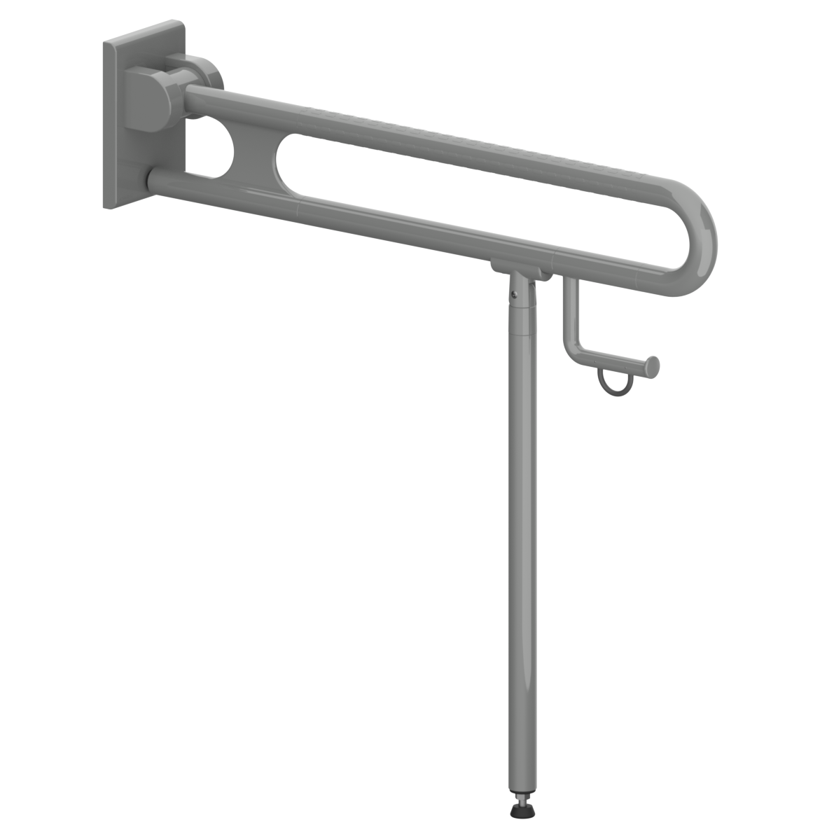 Nylon Care 400 Lift-up support rail FR, with floor support (800 mm), left and right, L = 850 mm, Dark grey