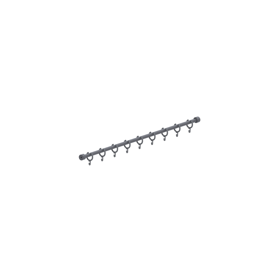 Cavere Care Duschvorhangstange, mit Vorhangringen, I-Form, L = 1000 mm, Cavere Anthrazit-Metallic