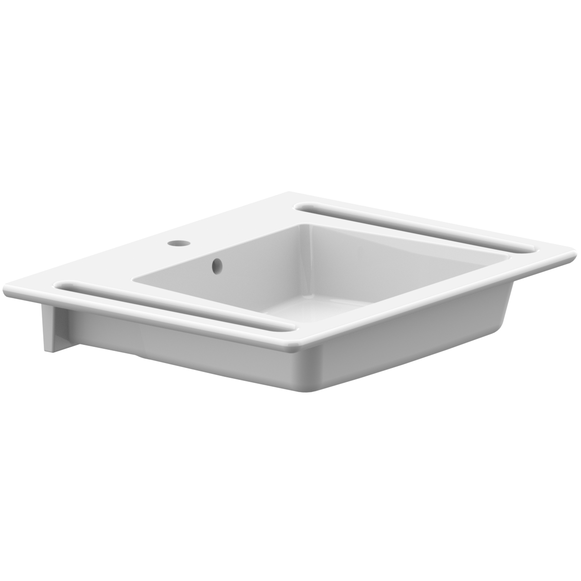 Care Wash basin, with hole against overflow, with tape hole, 11 l, 550 x 700 x 130 mm, White