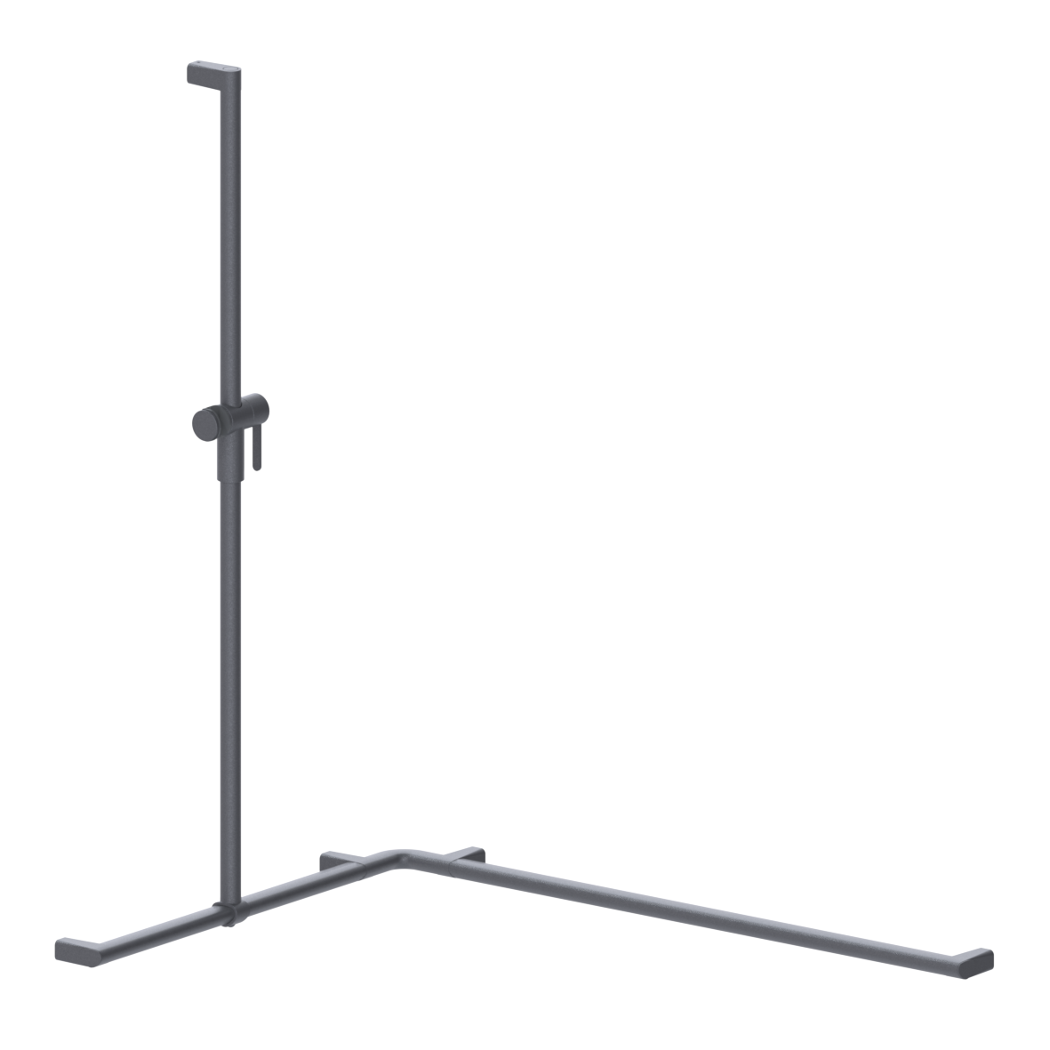 Cavere Care Shower handrail, with movable shower handrail, left and right, 1050 x 750 x 1200 mm, single-point mounting, Cavere Metallic anthracite