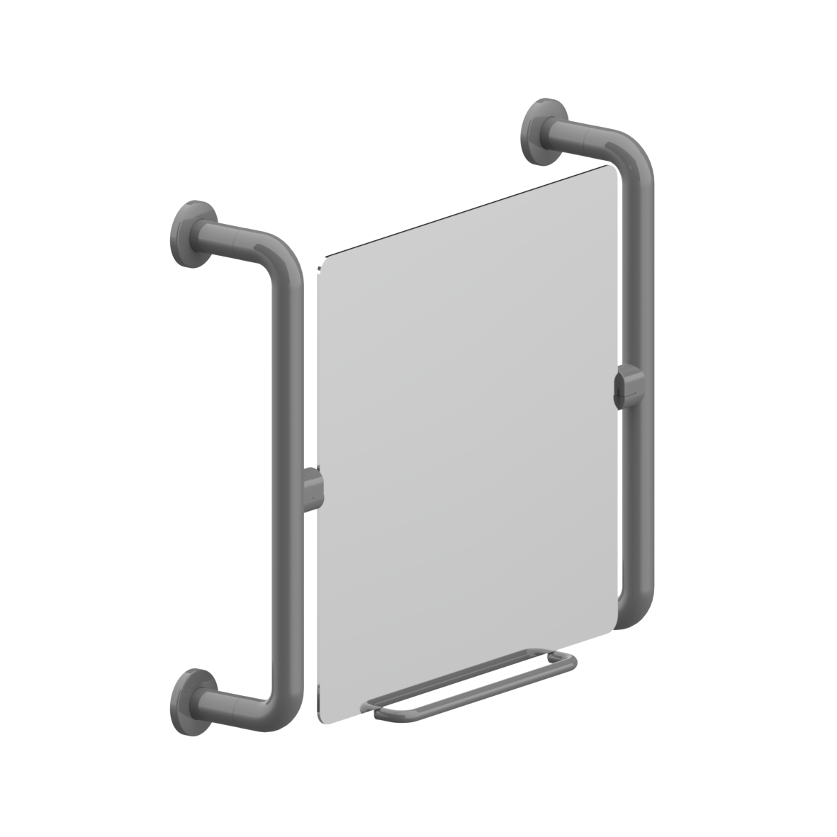 Nylon Care 400 Kantelbare spiegel, met bevestigingsbeugel, 660 x 148 x 570 mm, Donkergrijs