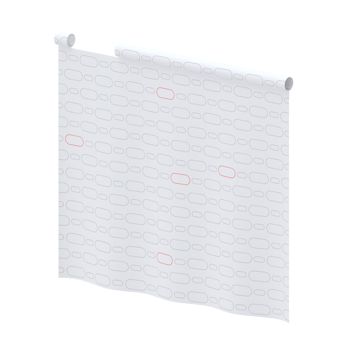 Care Rideau anti-éclaboussure, pour Inox Care et Nylon Care, 720 x 775 x 1 mm, Blanc à motifs ovales