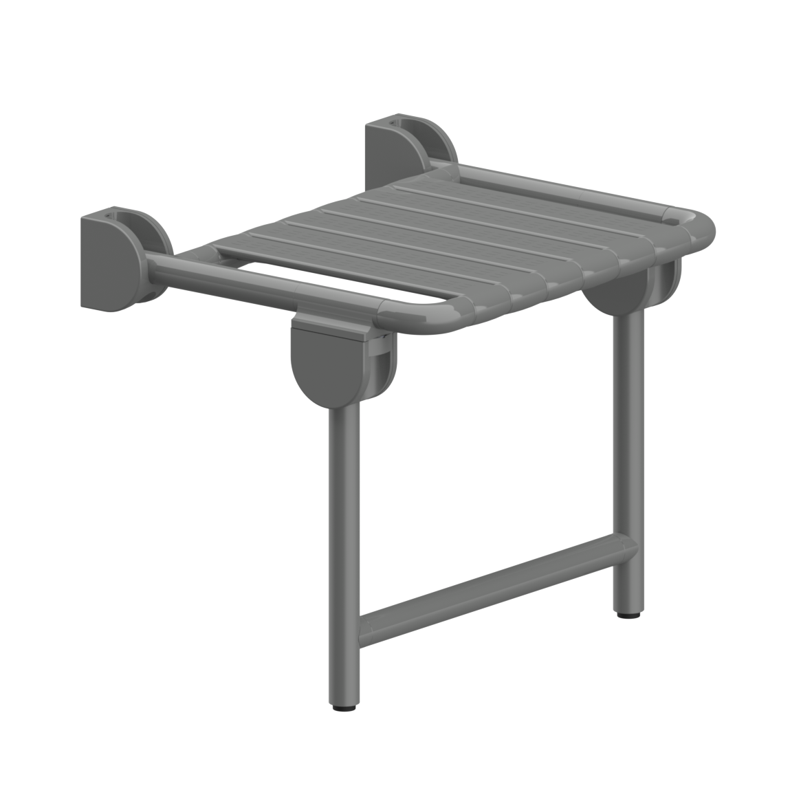 Special Care Adipositas Lift-up shower seat, with support feet, 534 x 467 x 498 mm, Dark grey