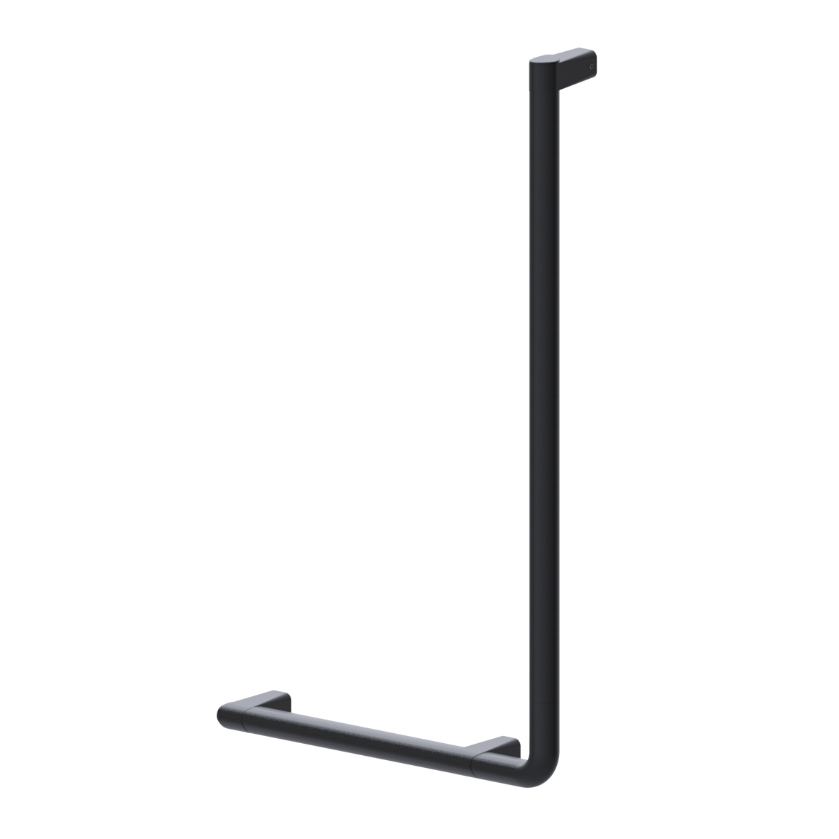 Cavere Care Grab rail, 90°, right, 400 x 750 mm, single-point mounting, Cavere Carbon black