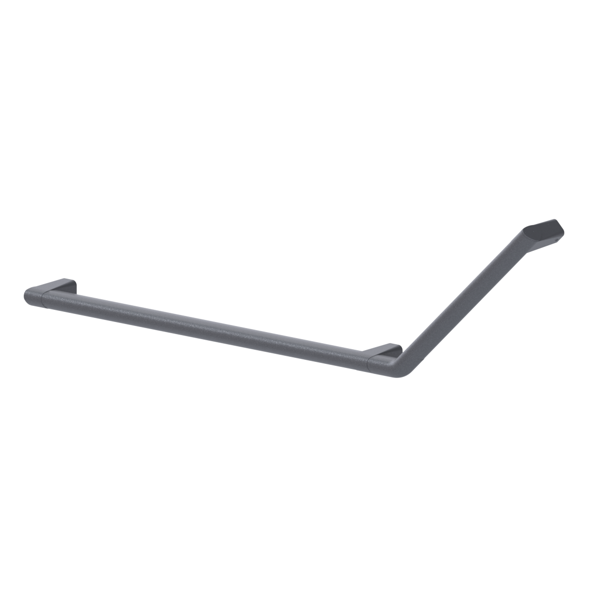 Cavere Care Grab rail, 135°, right, 650 x 316 mm, single-point mounting, Cavere Metallic anthracite
