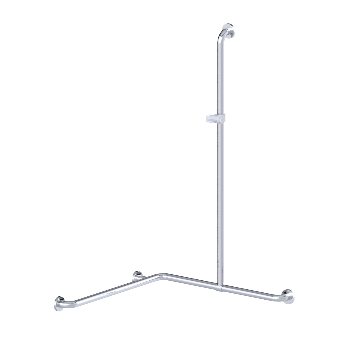 Inox Care Shower handrail, with movable shower handrail, 750 x 750 x 1200 mm, Mirror polished