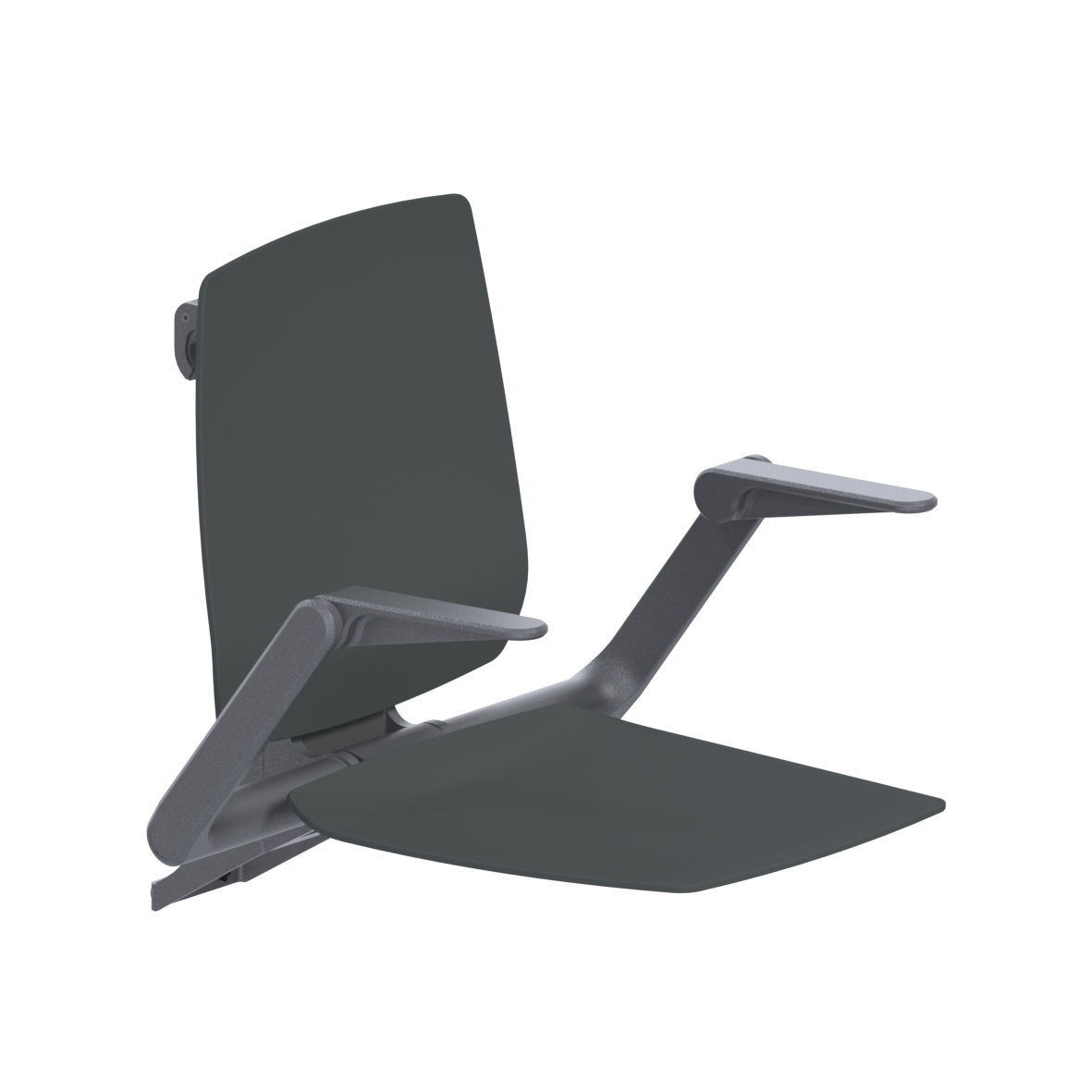 Ascento Hanging seat FR, with backrest and armrests, for Inox Care and Nylon Care, 584 x 640 x 574 mm, Ascento Dark grey