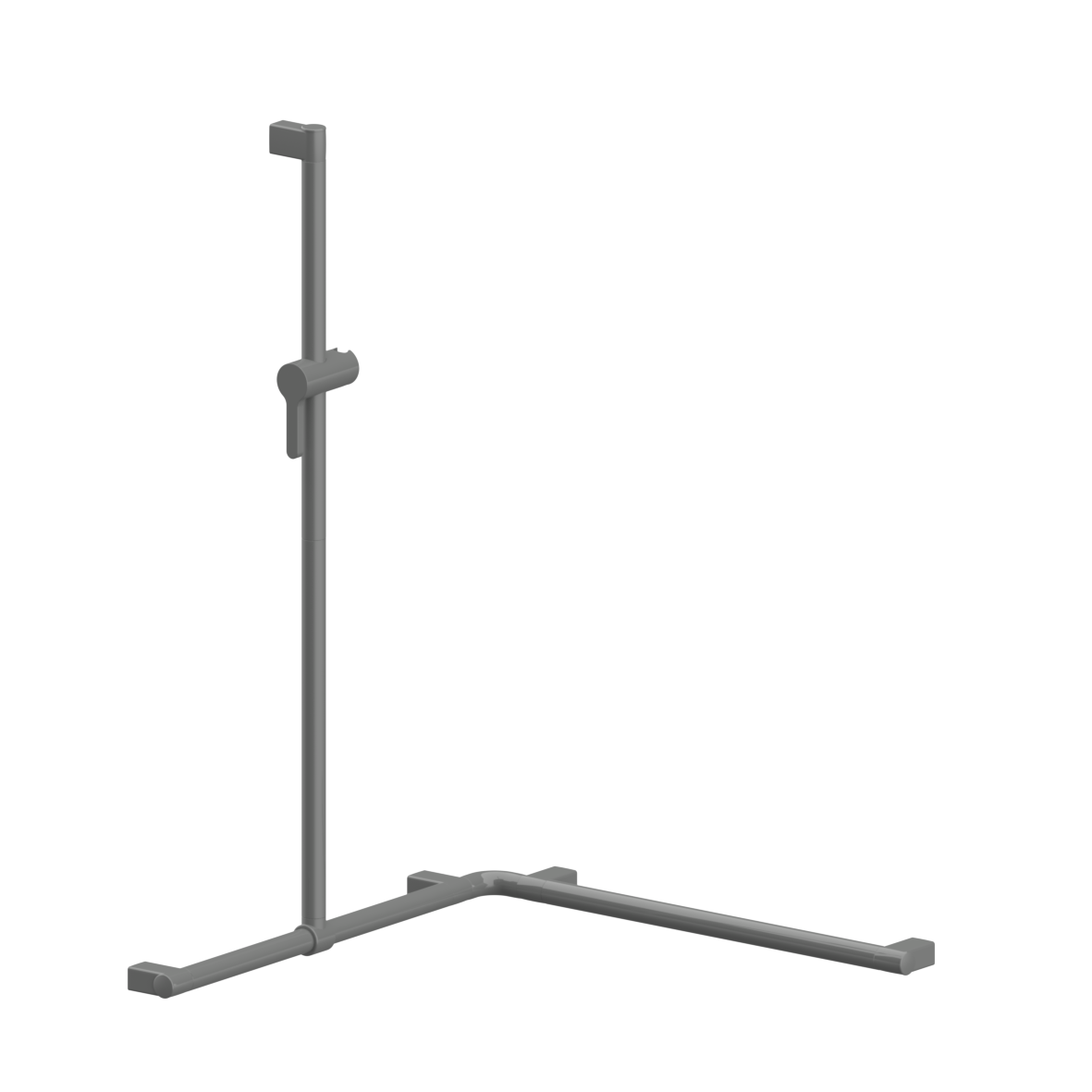 Verso Care Shower handrail, with movable shower handrail, left, 750 x 750 x 1100 mm, Dark grey