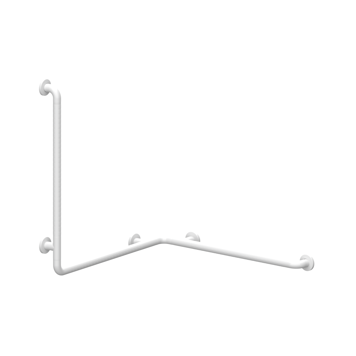 Nylon Care 400 Shower handrail, left and right, 767 x 767 x 780 mm, White, Antibac