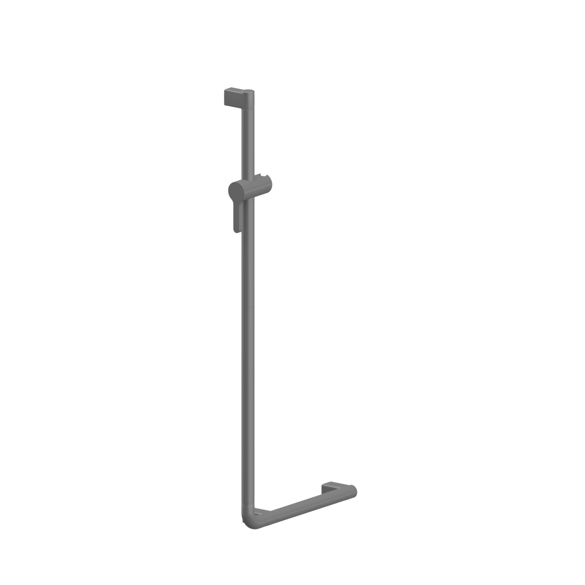 Verso Care Grab rail, with shower head holder, 90°, left, 400 x 1100 mm, Dark grey