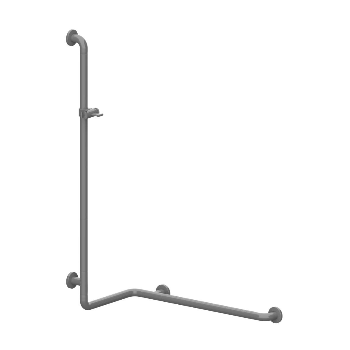 Nylon Care 400 Shower handrail, with shower head rail, left and right, 767 x 404 x 1158 mm, Dark grey