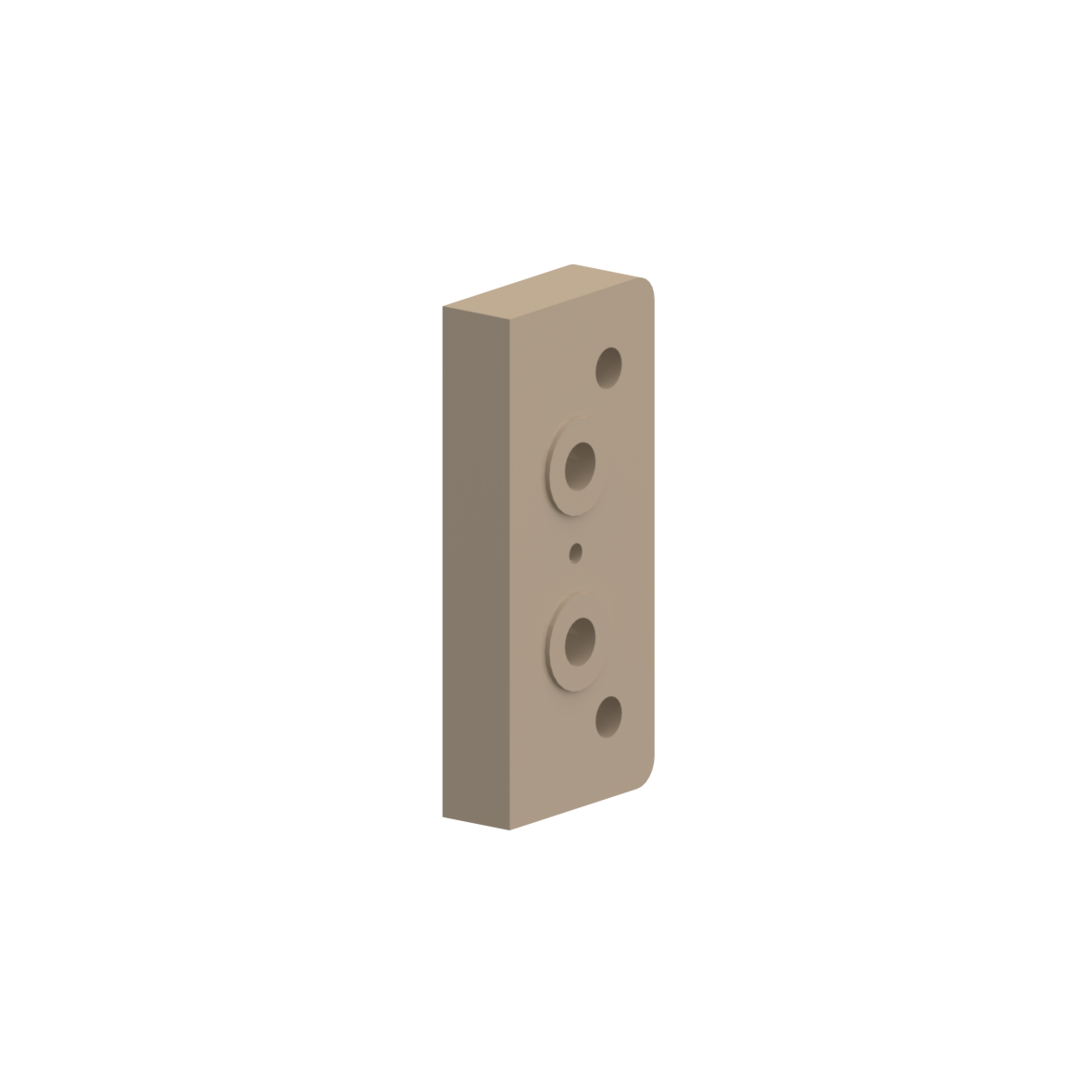 Nylon Spacer NY.D 12, Thickness 12 mm, 75 x 35 x 12 mm, Taupe