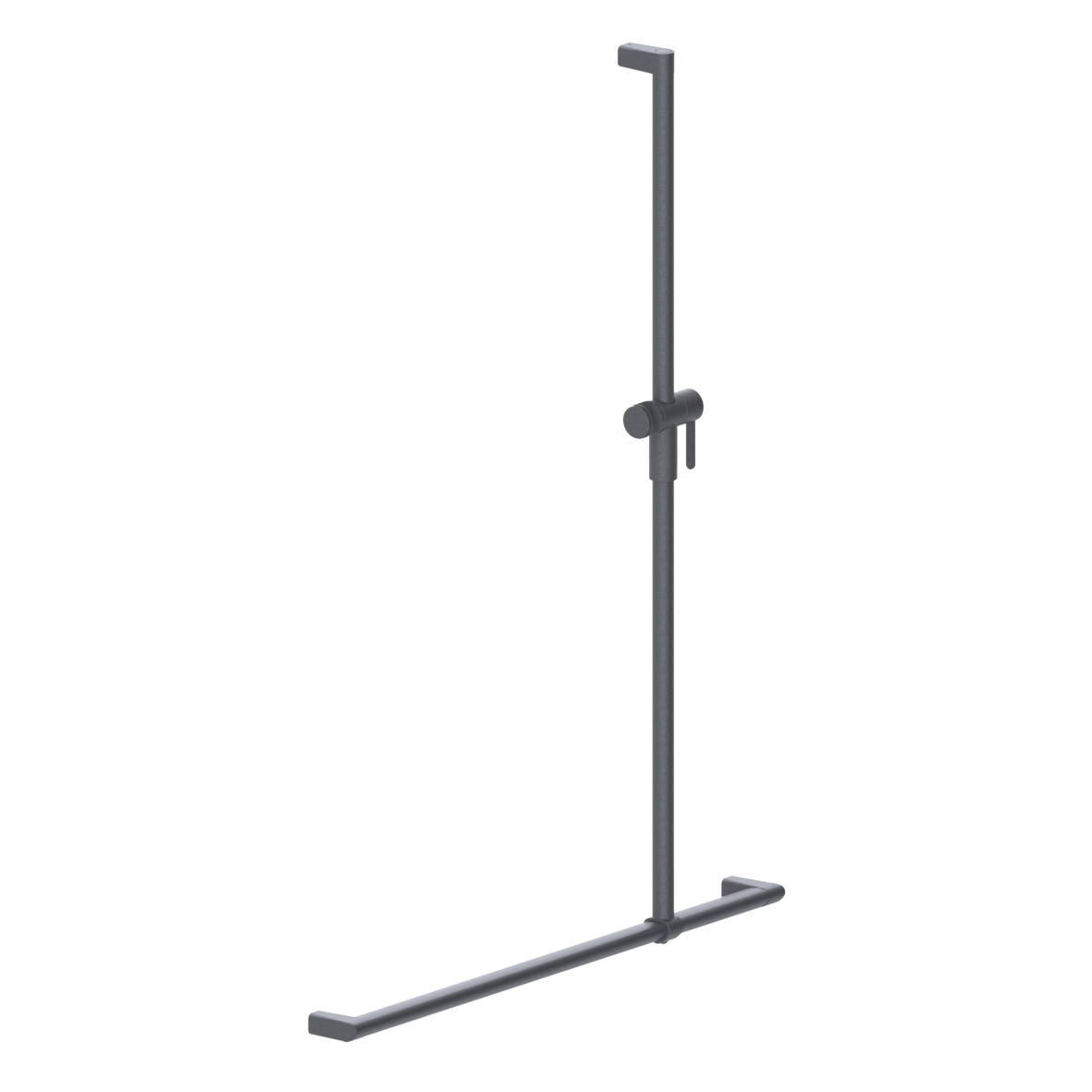 Cavere Care Shower handrail, with movable shower handrail, left and right, 900 x 1200 mm, single-point mounting, Cavere Metallic anthracite