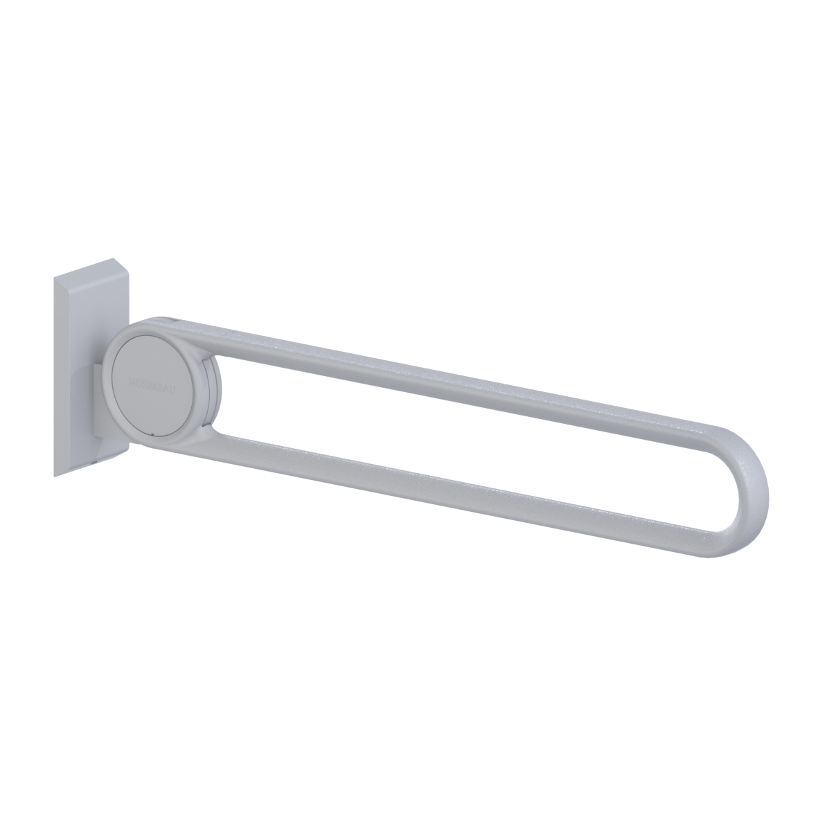 Cavere Care Stützklappgriff vario, mit Grundplatte, L = 900 mm, Cavere Silber-Metallic