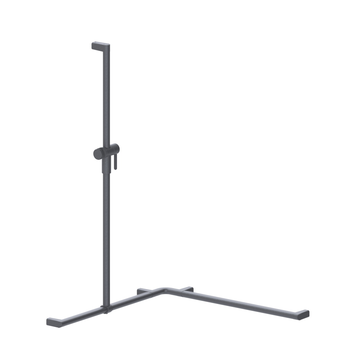 Cavere Care Shower handrail, with movable shower handrail, left, 750 x 750 x 1100 mm, single-point mounting, Cavere Metallic anthracite