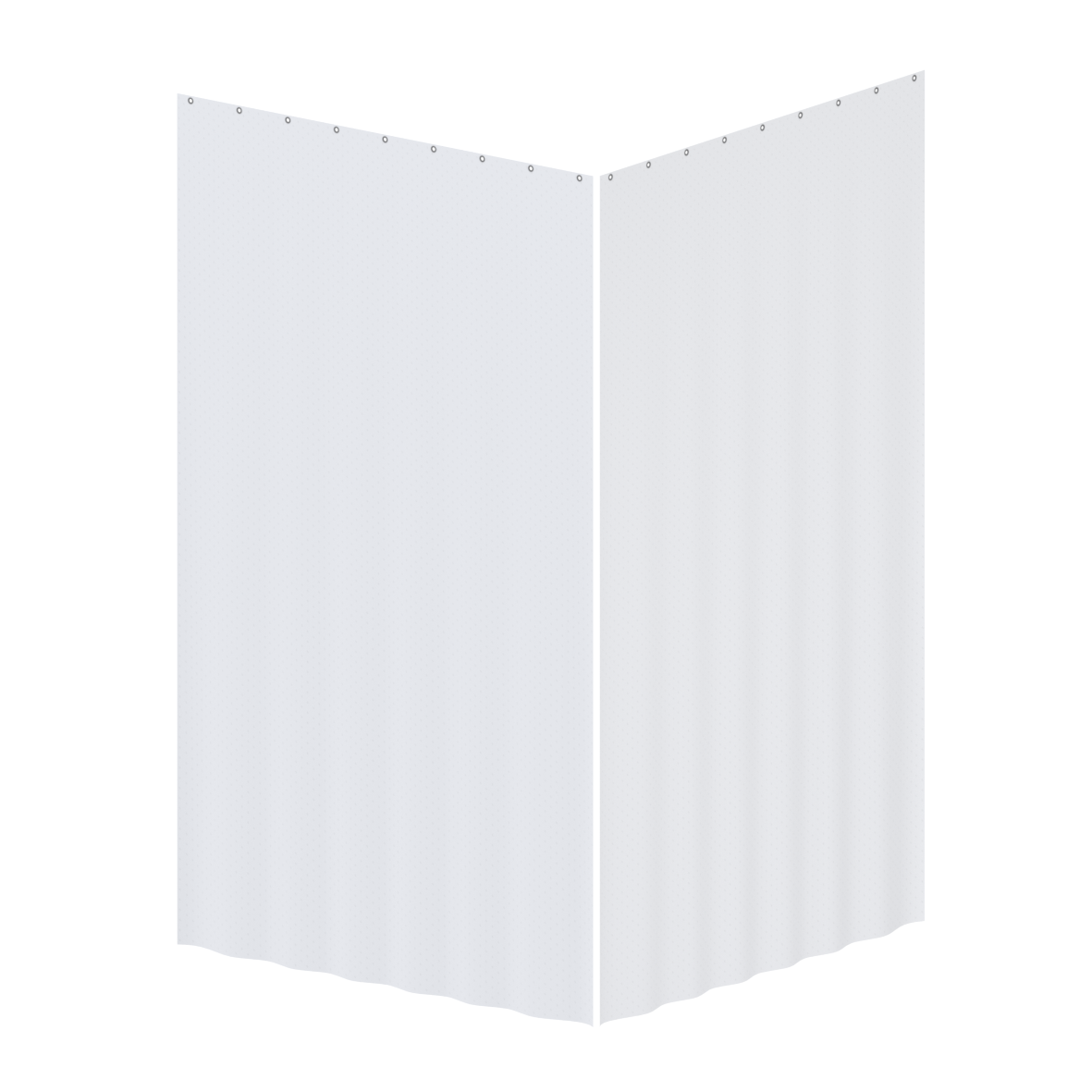 Care Duschvorhang, zweiteilig, 1 x 1200 / 2100 x 2000 mm, Weiß
