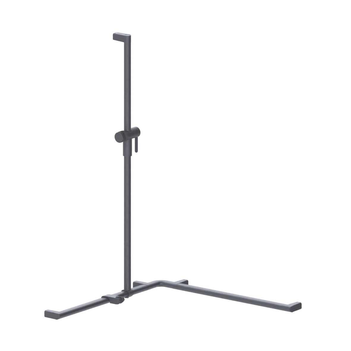 Cavere Care Shower handrail, with movable shower handrail, left, 750 x 750 x 1100 mm, single-point mounting, Cavere Metallic anthracite