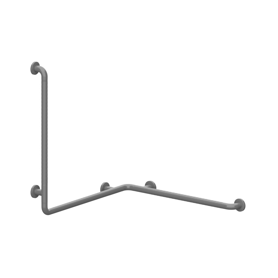 Nylon Care 400 Shower handrail, left and right, 767 x 767 x 780 mm, Dark grey