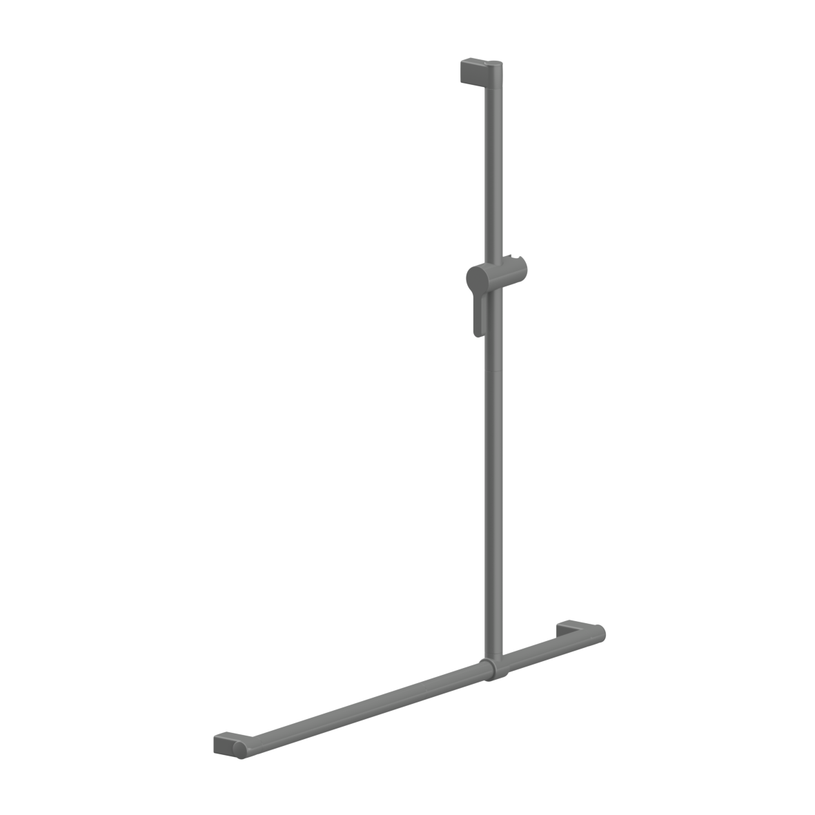 Verso Care Shower handrail, with movable shower handrail, left and right, 1000 x 1100 mm, Dark grey