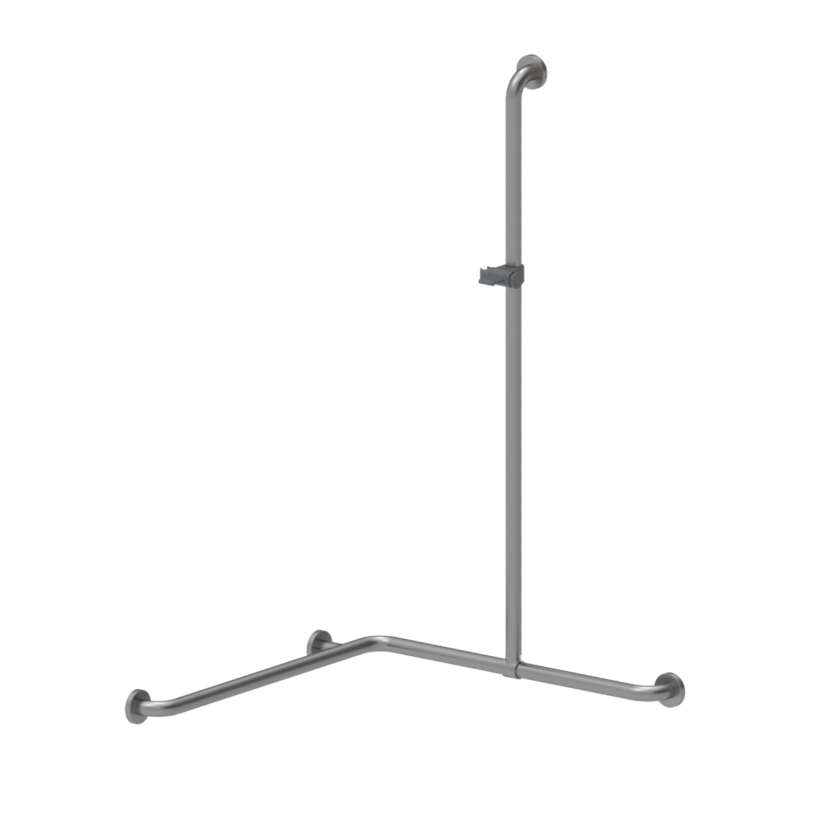 Inox Care Duschhandlauf, mit verschiebbarer Brausehalterstange, 750 x 750 x 1200 mm, Satiniert, Brausehalter in Dunkelgrau (018) Inox Care Duschhandlauf, mit verschiebbarer Brausehalterstange, 750 x 750 x 1200 mm, Satiniert, Brausehalter in Dunkelgrau (018)
