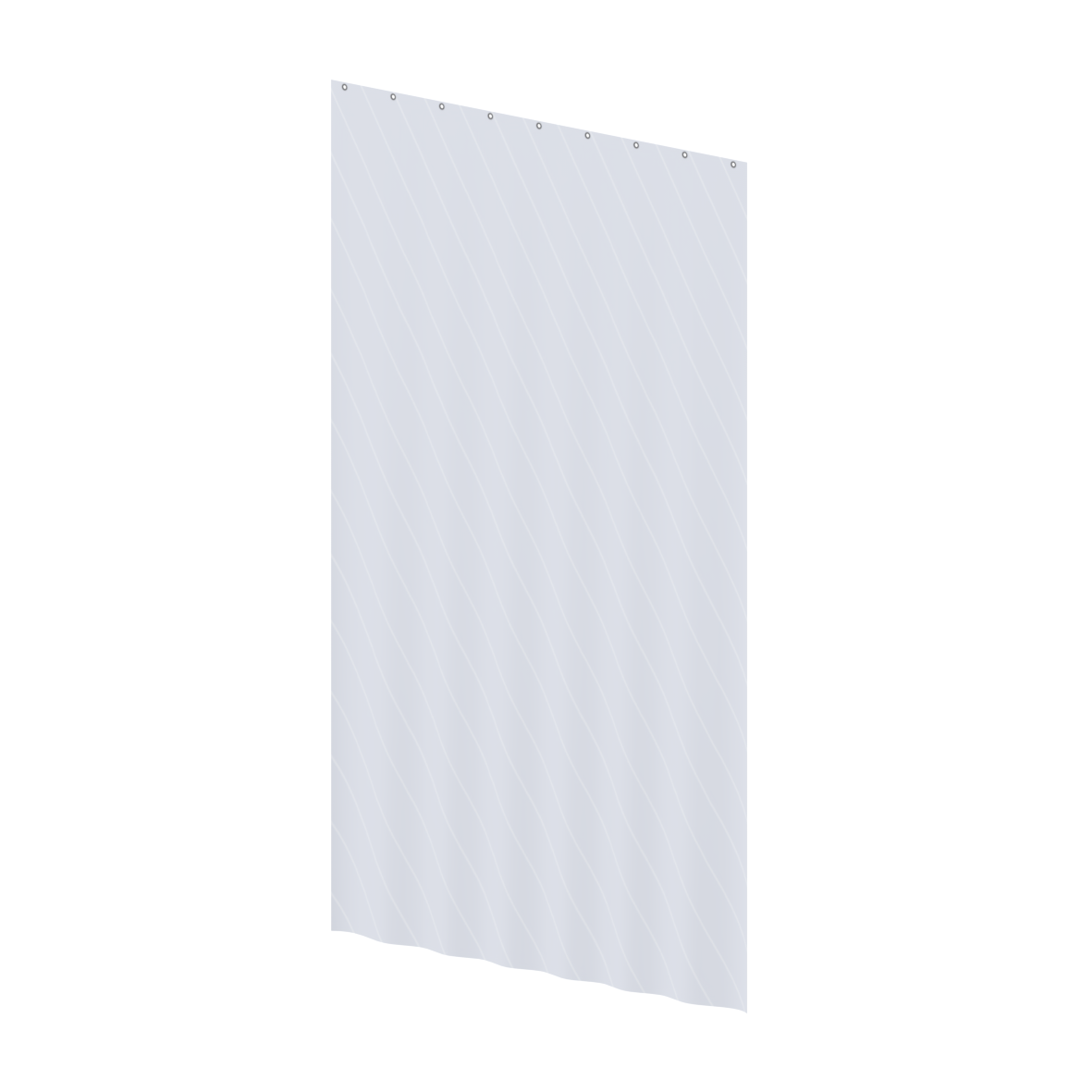 Care Shower curtain, 1 x 3000 x 2000 mm, White with diagonal stripes