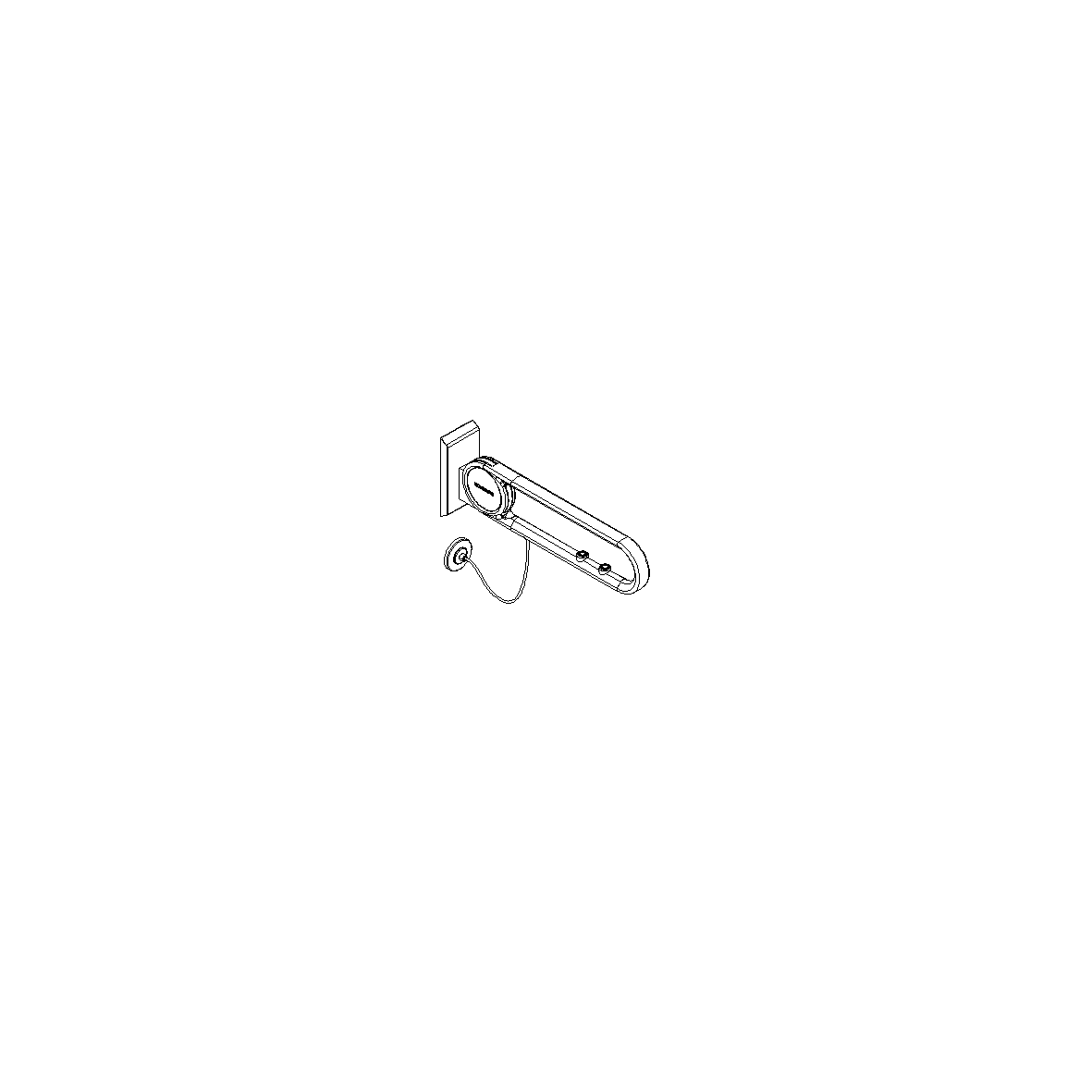 Cavere Care Barre d'appui rabattable vario, avec platine de fixation ...