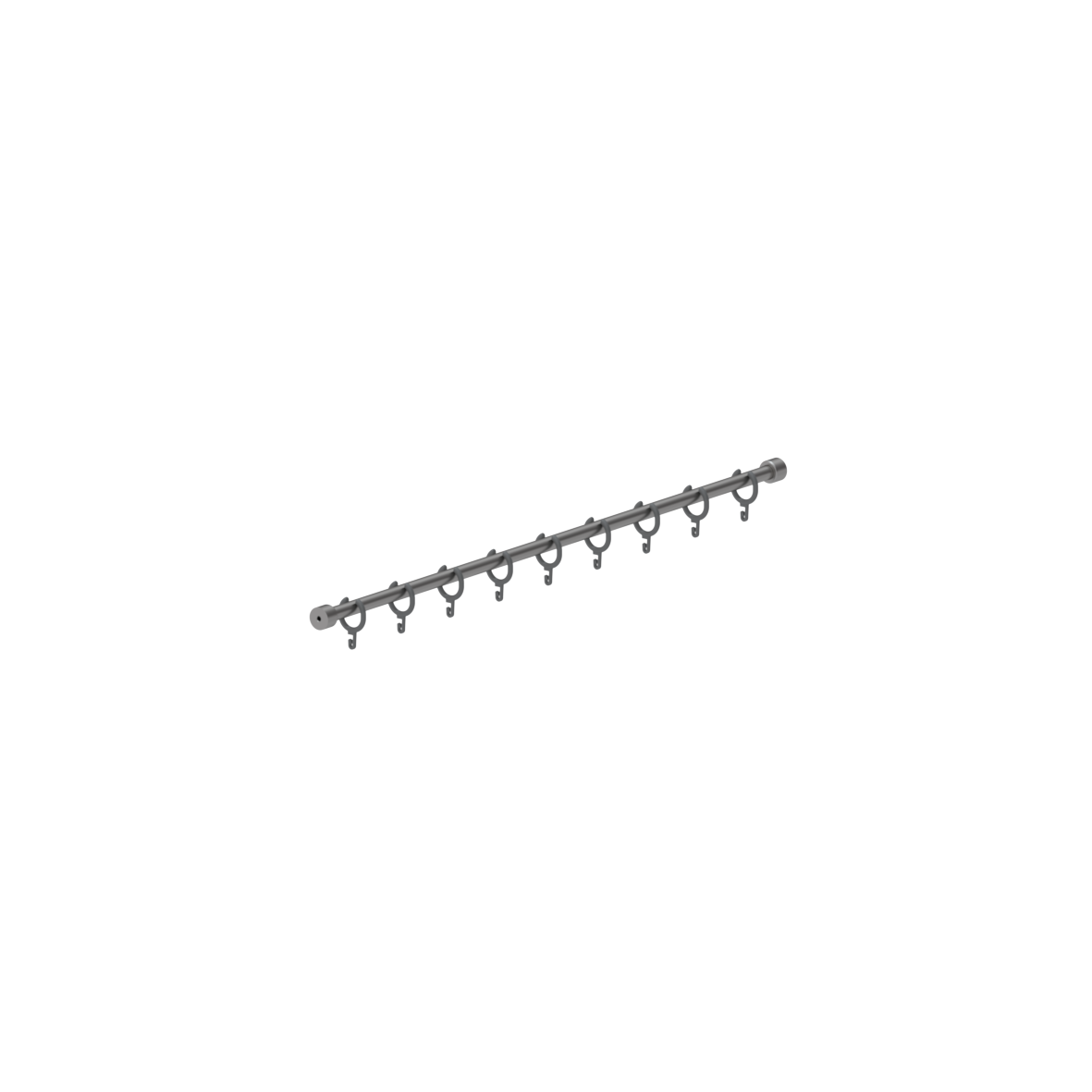 Inox Care Douchegordijnstang, met Gordijnringen, I-vorm, L = 1000 mm, Roestvrij staal