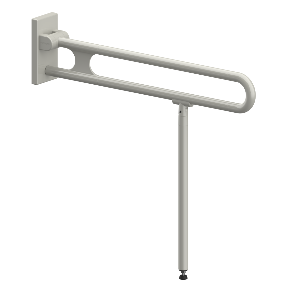 Nylon Care Lift-up support rail vario, with base plate, with floor support (750 mm), L = 900 mm, Manhattan