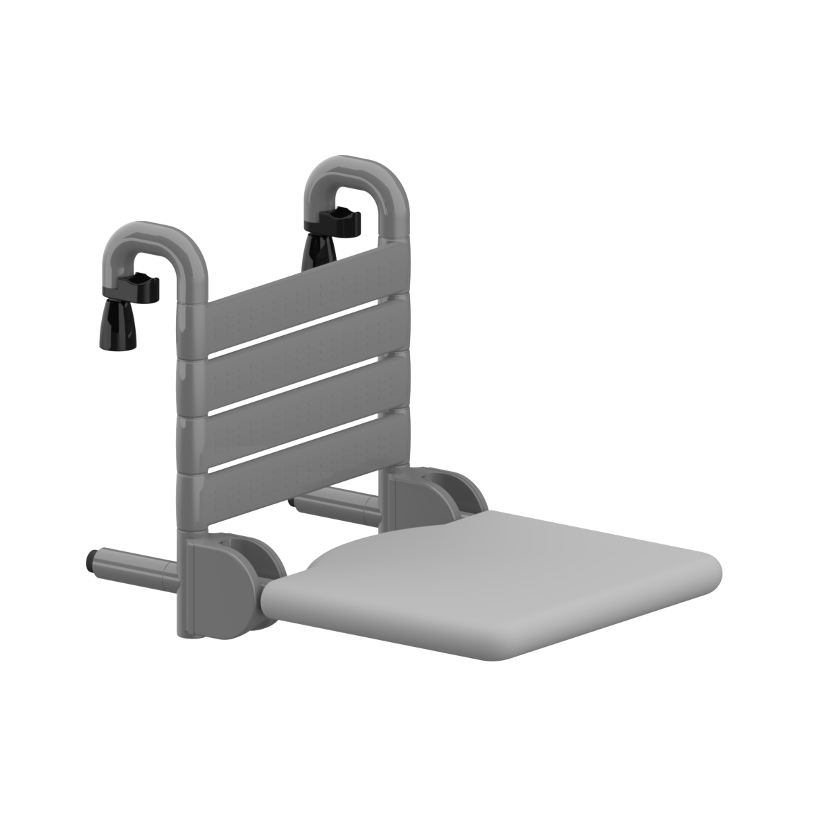 Nylon Care 400 Hanging seat, 410 x 564 x 439 mm, Dark grey, padded, colour light grey