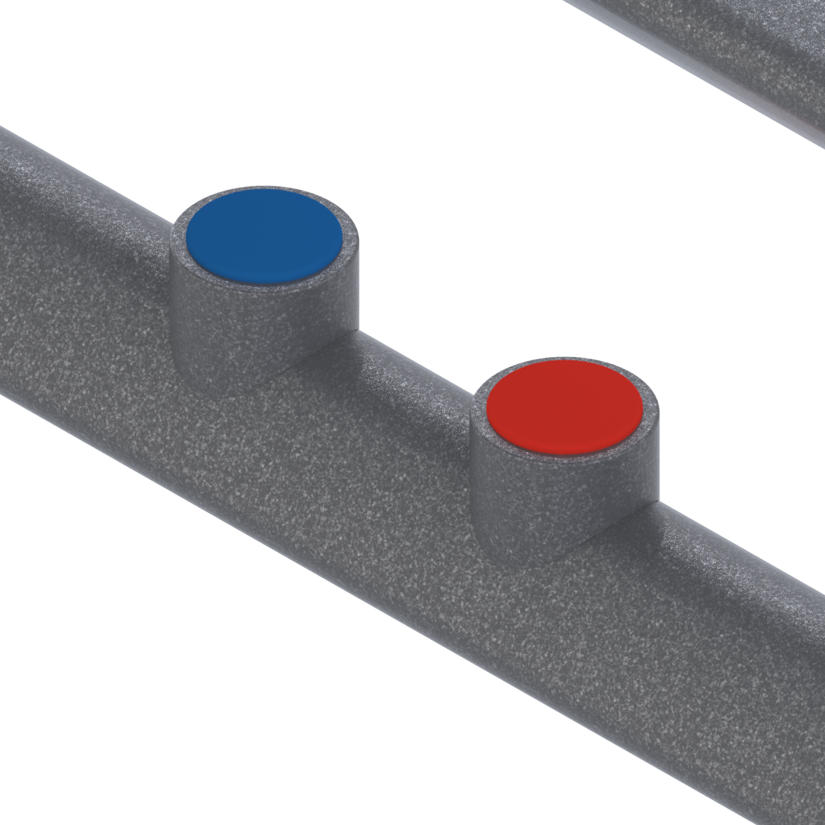 Cavere Care Lift-up support rail vario, with base plate, with 2 E-buttons (WC and call: NOC and NCC), L = 850 mm, connection covered with mounting plate, Cavere Metallic anthracite