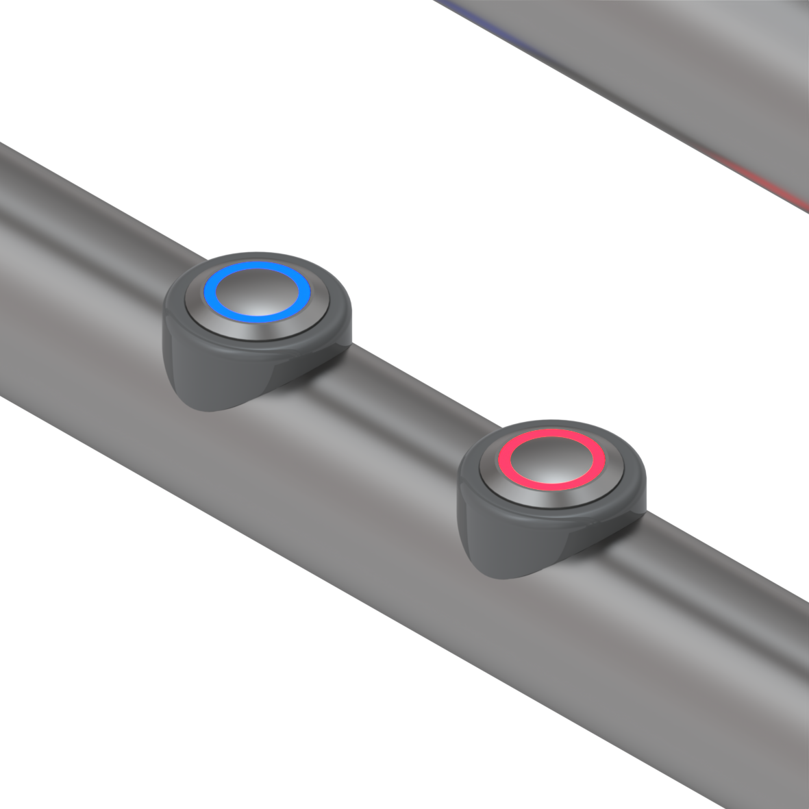 Inox Care Barre d'appui rabattable vario, avec platine de fixation, avec 2 boutons de commande LED (chasse d’eau et appel circuit fermé et ouvert NO et NC), L = 725 mm, raccordement caché avec rosace, Satiné Inox Care Barre d'appui rabattable vario, avec platine de fixation, avec 2 boutons de commande LED (chasse d’eau et appel circuit fermé et ouvert NO et NC), L = 725 mm, raccordement caché avec rosace, Satiné