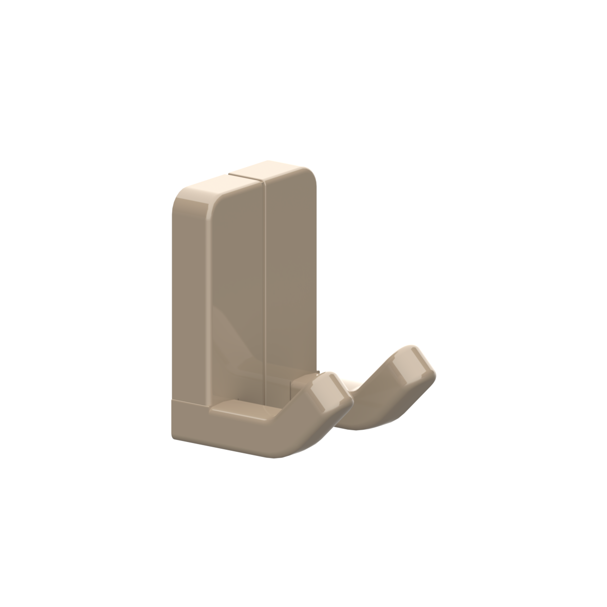 Nylon Care Double hook, 45 x 52 x 65 mm, Taupe | 0 | 0 | Taupe | 0584050020