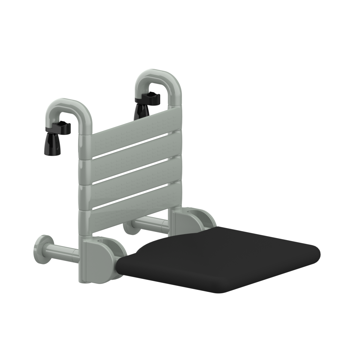 Nylon Care 400 Einhängesitz FR, mit Rosetten, 410 x 565 x 440 mm, Verkehrsgrau, Polster schwarz