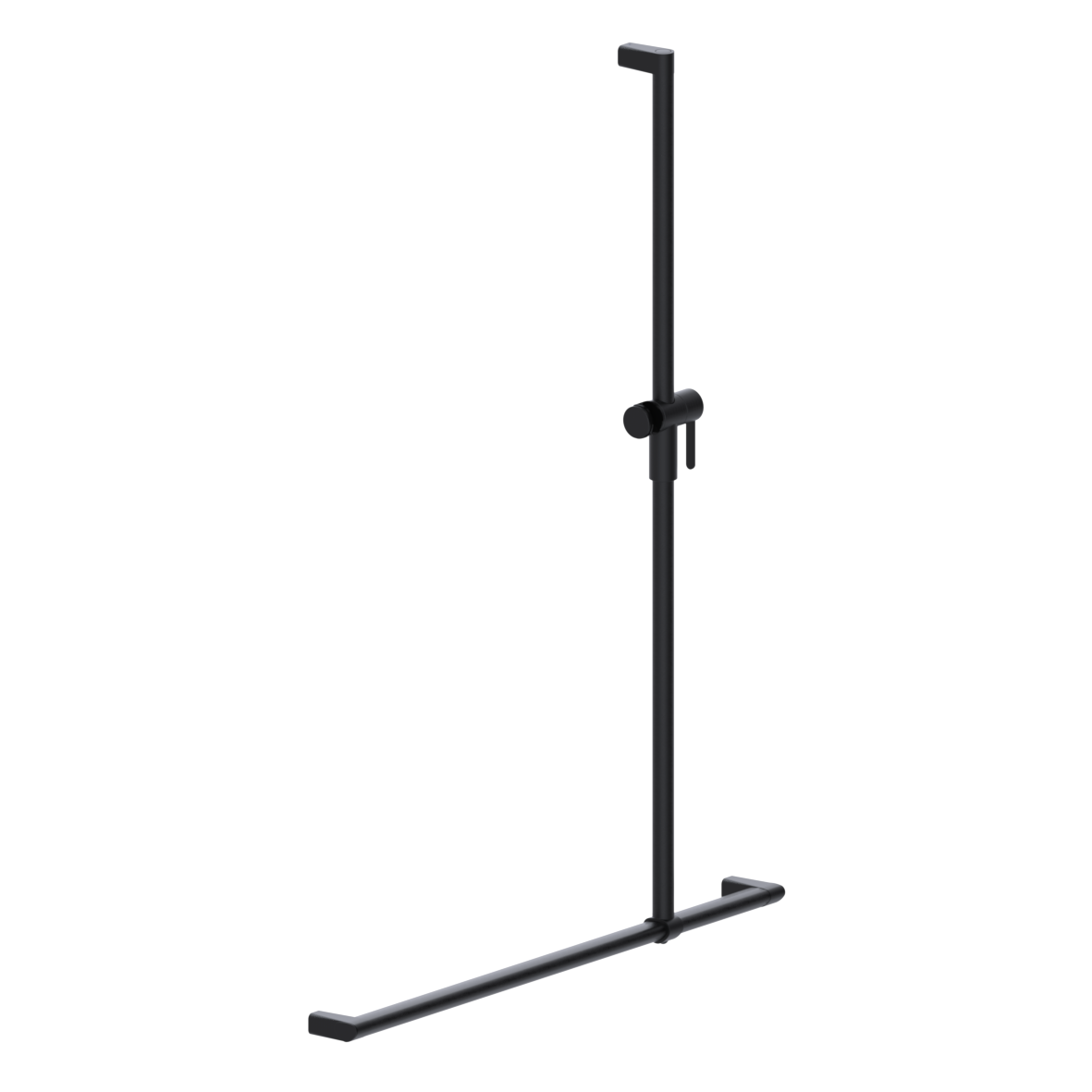 Cavere Care Shower handrail, with movable shower handrail, left and right, 900 x 1200 mm, single-point mounting, Cavere Carbon black