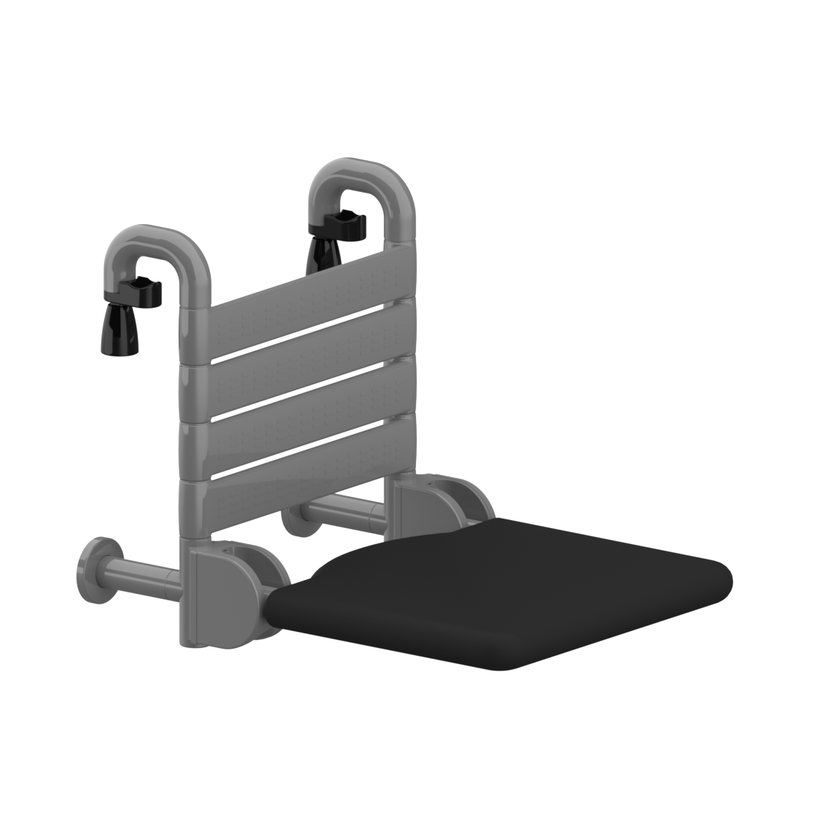 Nylon Care 400 Hangzitje FR, met rozet, 410 x 565 x 440 mm, Donkergrijs, Polster zwart Nylon Care 400 Hangzitje FR, met rozet, 410 x 565 x 440 mm, Donkergrijs, Polster zwart
