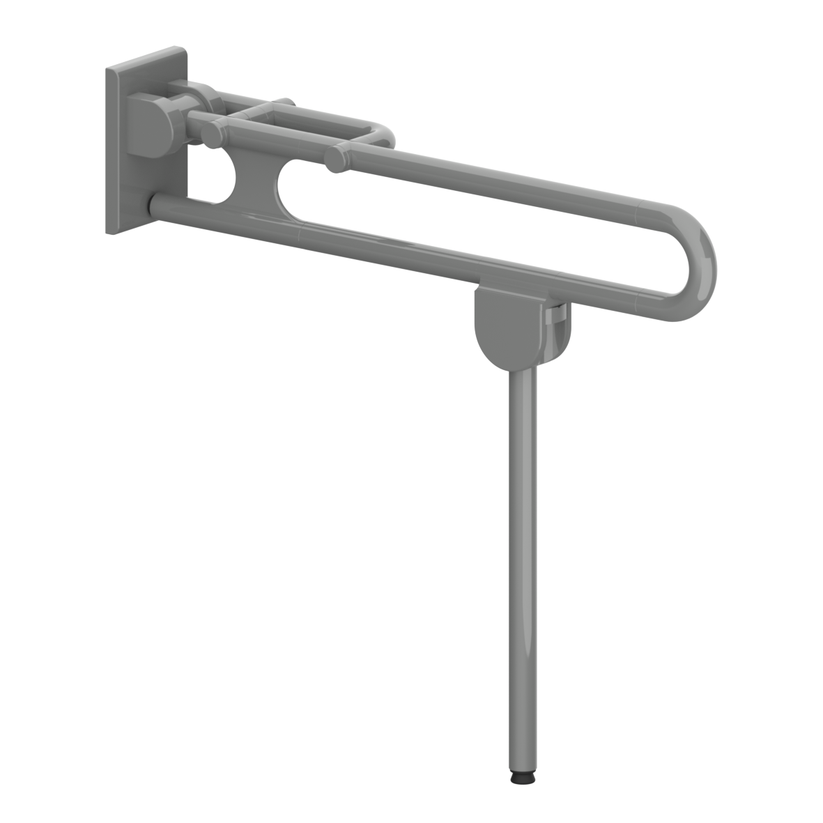 Special Care Adipositas Lift-up support rail, with floor support (750 mm), right, L = 850 mm, Dark grey