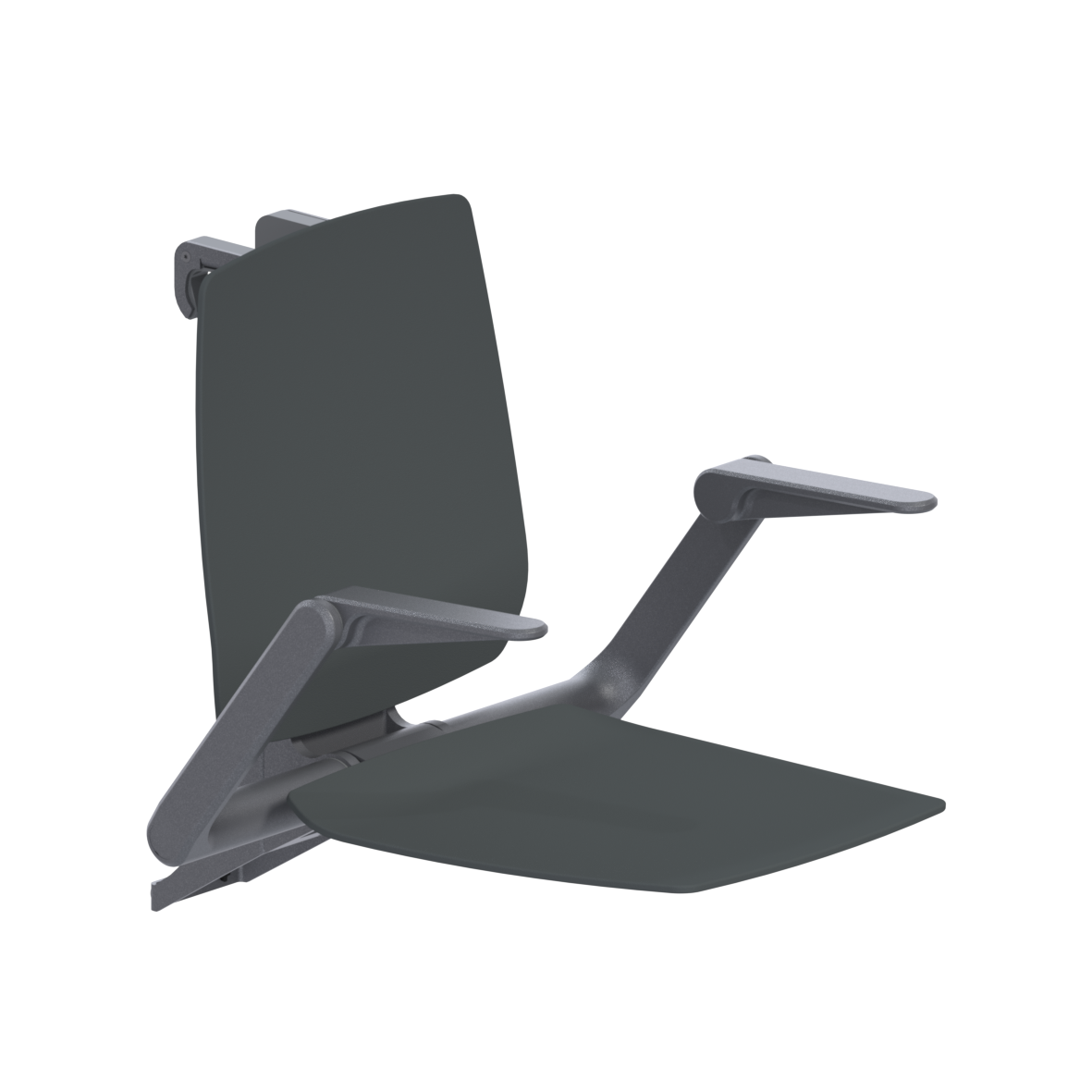 Ascento Hanging seat FR, with Backrest, for Inox Care and Nylon Care, 412 x 640 x 574 mm, Ascento Dark grey