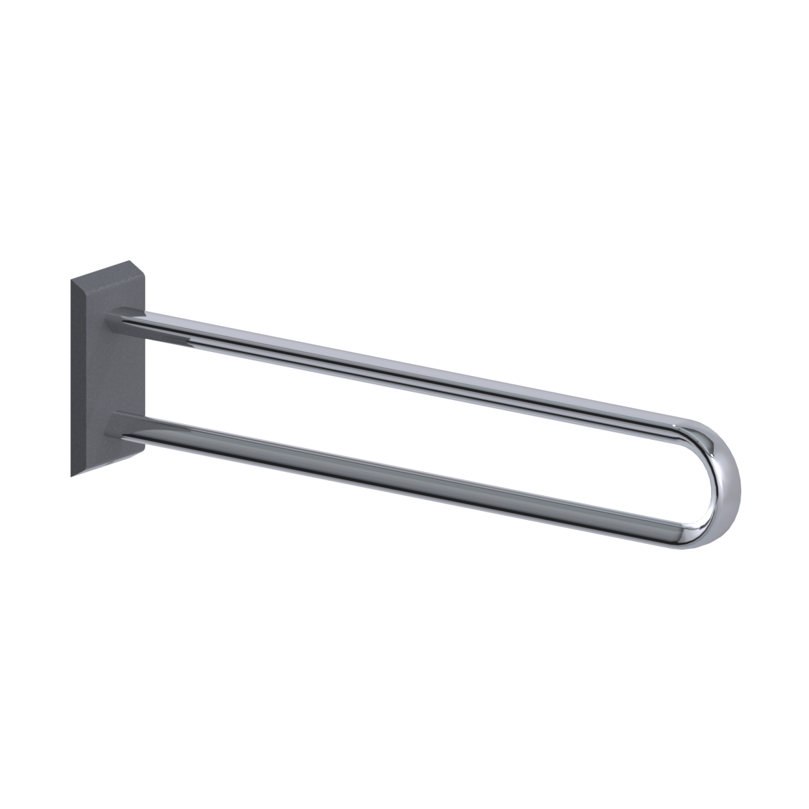 Cavere Care Chrome Wall support rail vario, with base plate, L = 850 mm, Chrome metallic anthracite