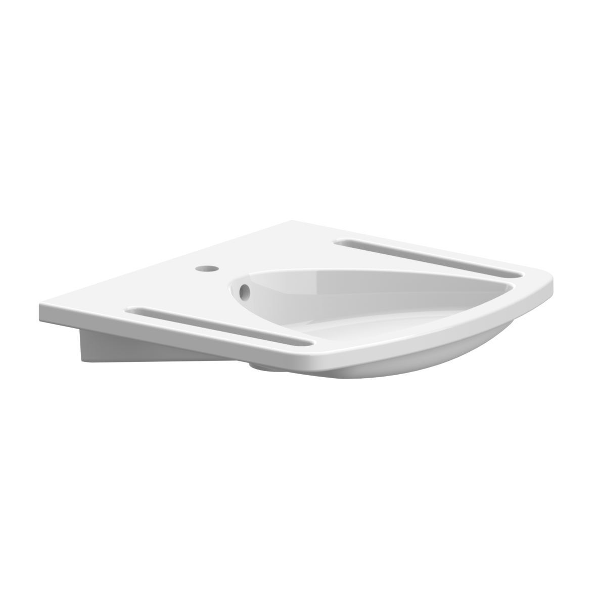 Cavere Care Wash basin, with hole against overflow, with tape hole, 550 x 600 x 120 mm, Cavere White