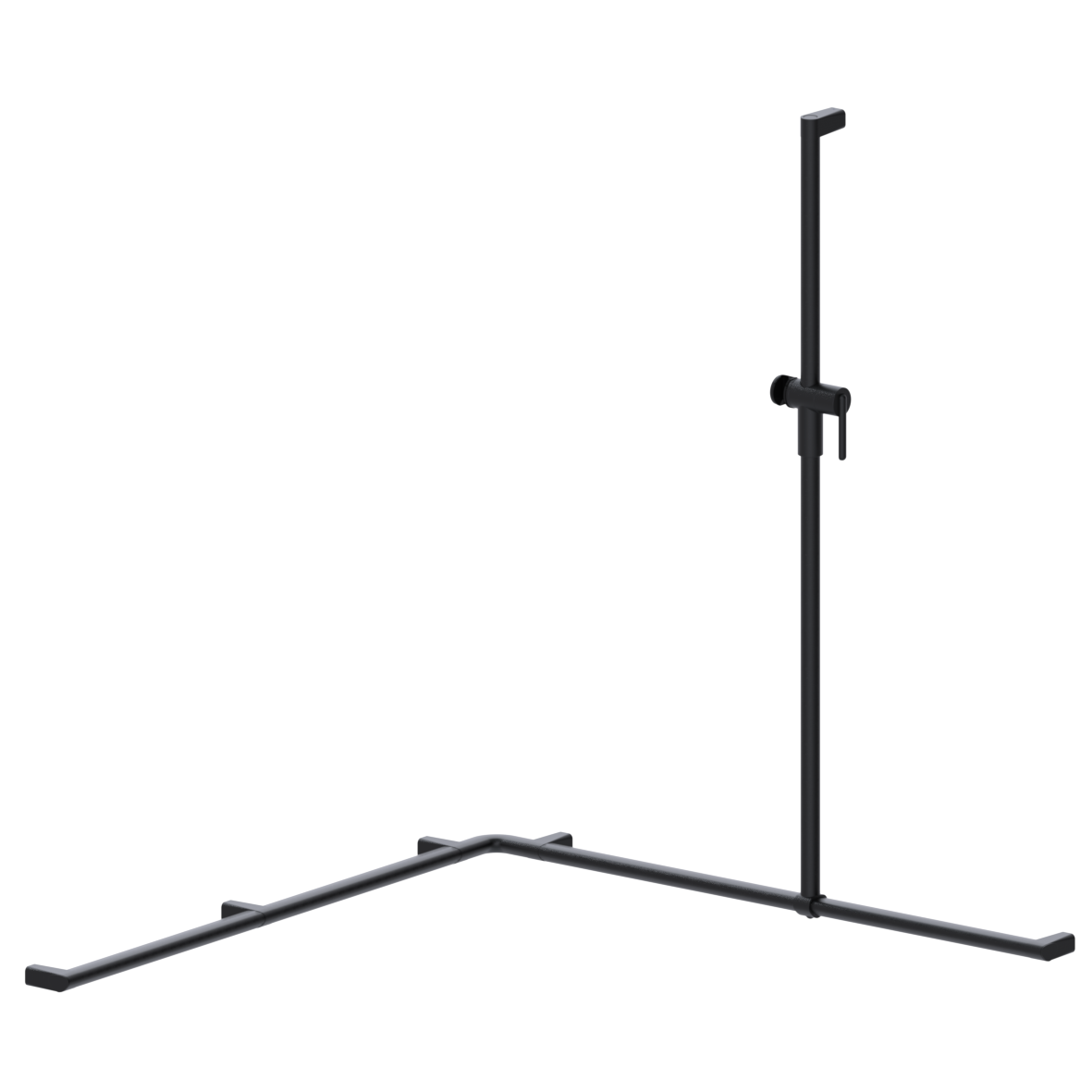 Cavere Care Shower handrail, with movable shower handrail, right, 1100 x 1100 x 1200 mm, single-point mounting, Cavere Carbon black