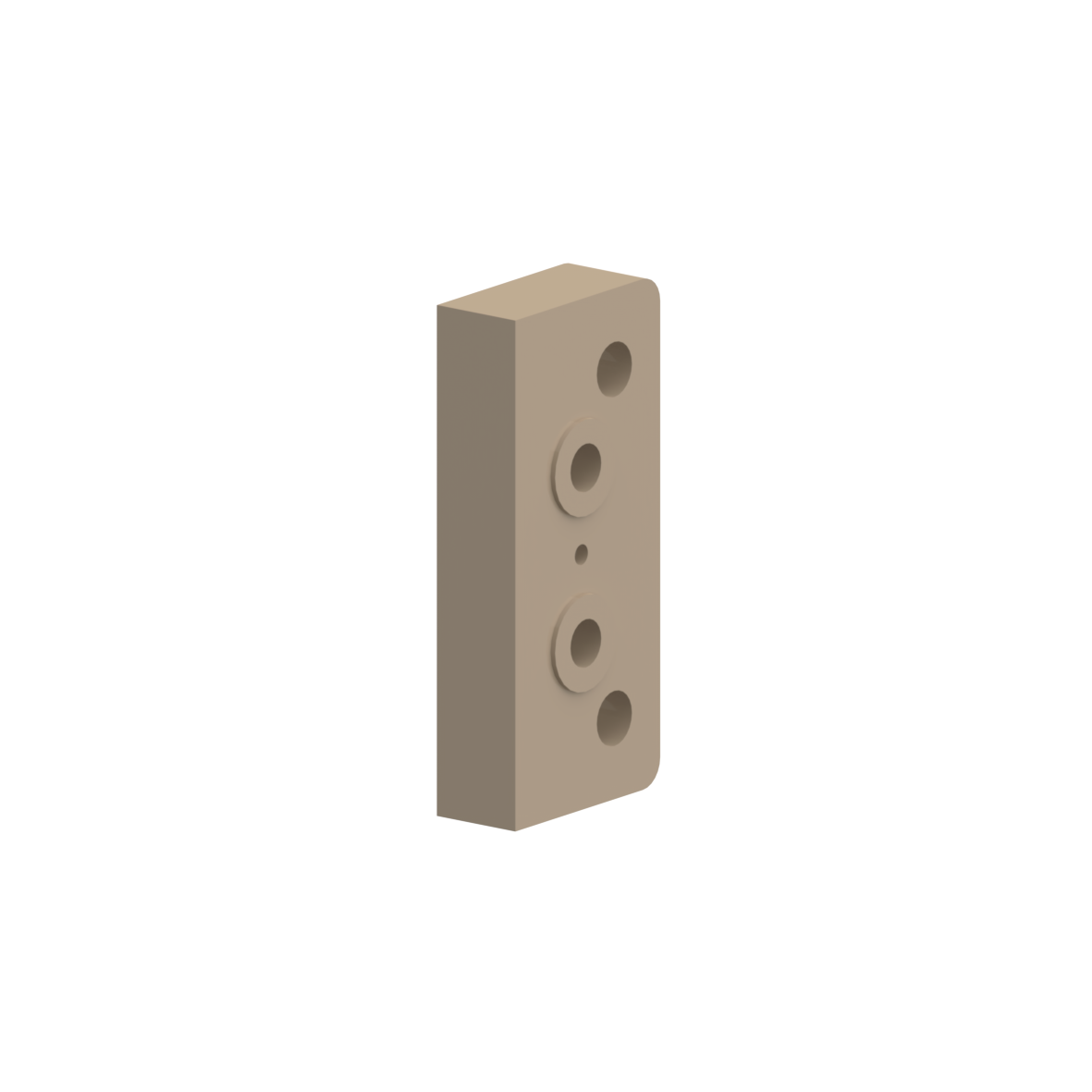 Nylon Spacer NY.D 14, Thickness 14 mm, 75 x 35 x 14 mm, Taupe