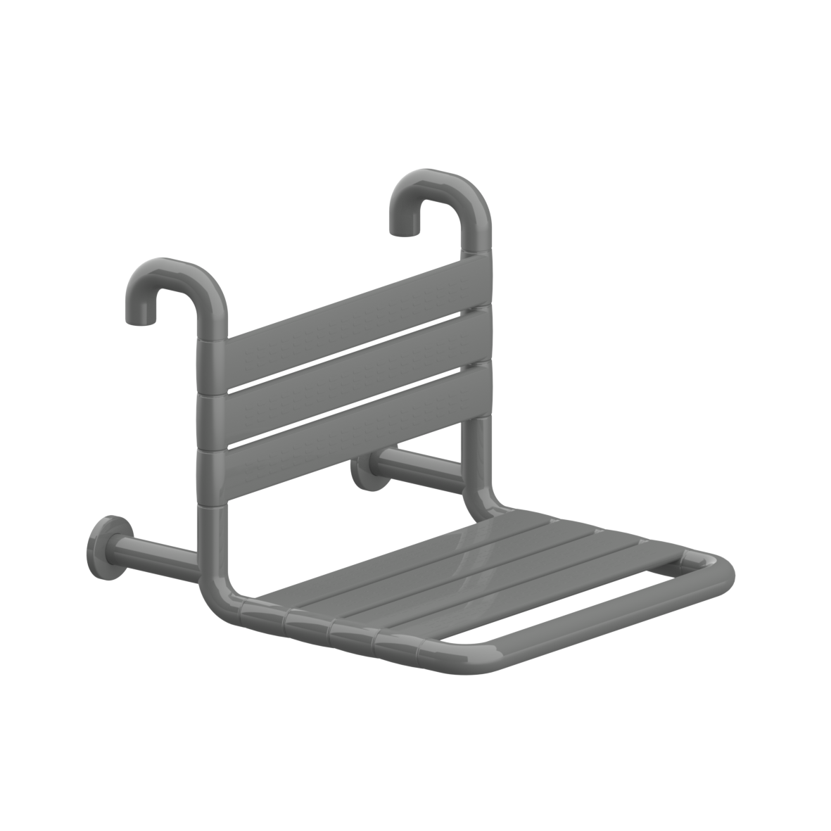 Nylon Care 400 Siège de douche à suspendre FR, avec rosaces, 480 x 515 x 390 mm, Gris foncé