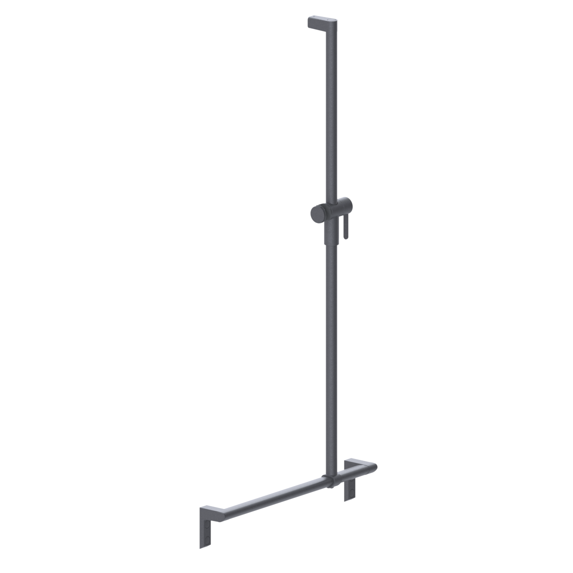 Cavere Care Shower handrail, with movable shower handrail, left and right, 600 x 1200 mm, Cavere Metallic anthracite