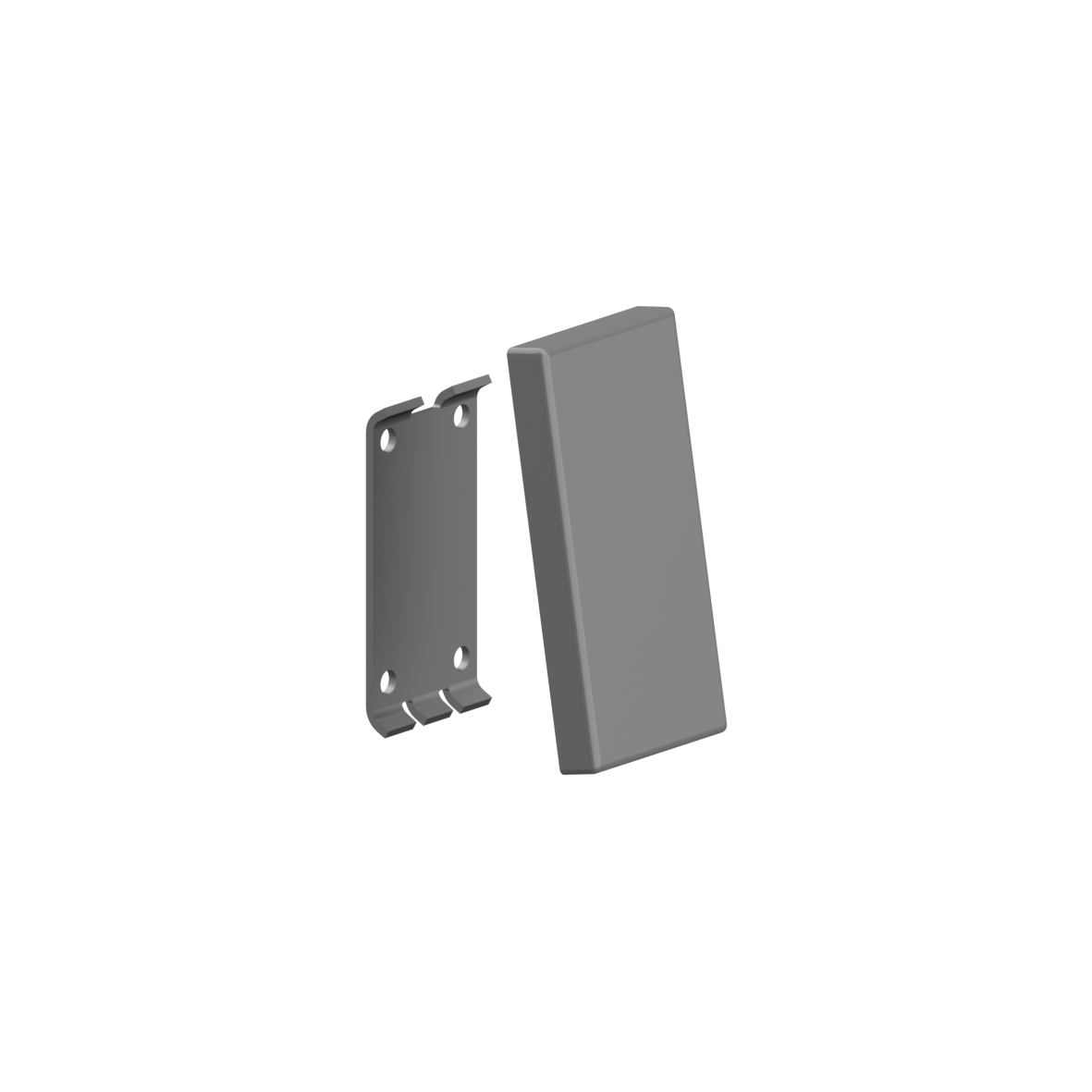 Nylon Care Grundplatte vario, mit Blindabdeckung, 227 x 115 x 24 mm, Dunkelgrau