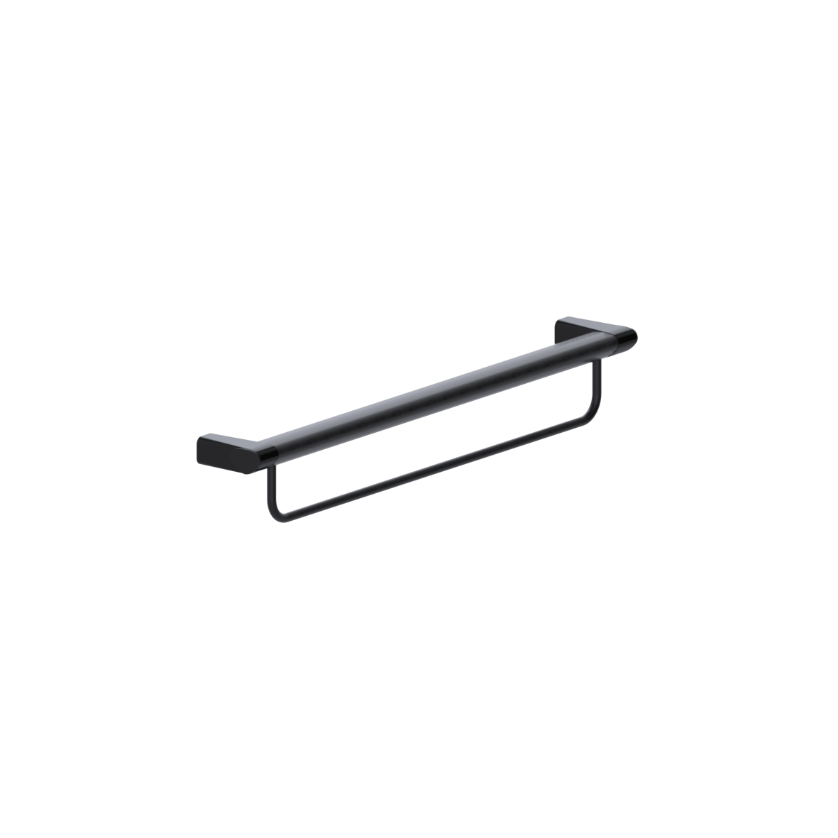 Cavere Care Grab bar, with integrated towel rail, left and right, 600 mm, single-point mounting, Cavere Carbon black