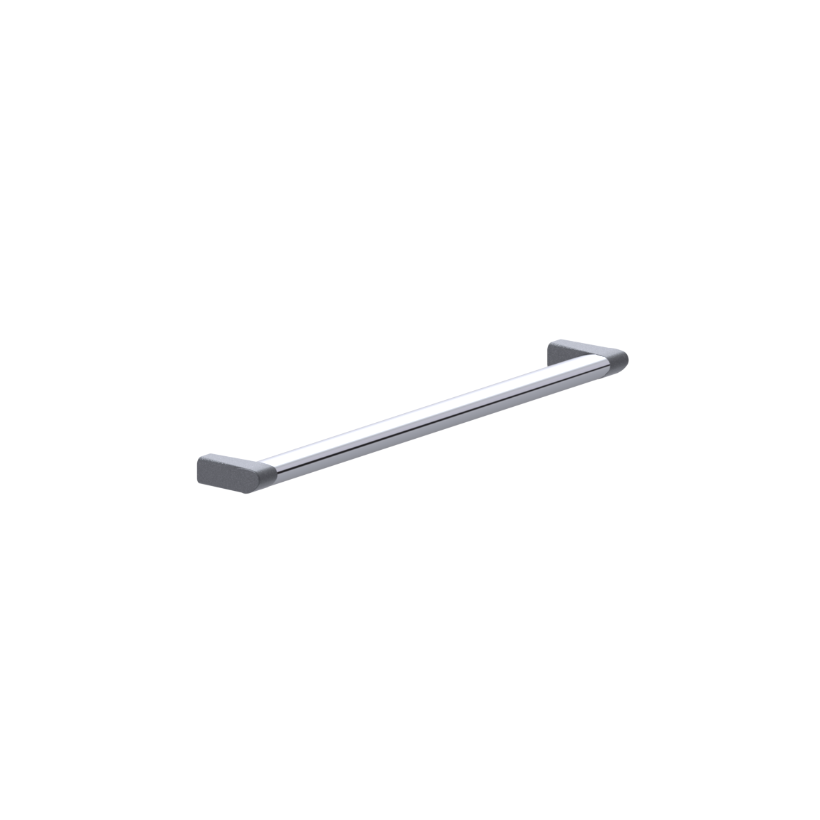 Cavere Care Chrome Shower handrail, left and right, 600 mm, single-point mounting, Chrome metallic anthracite