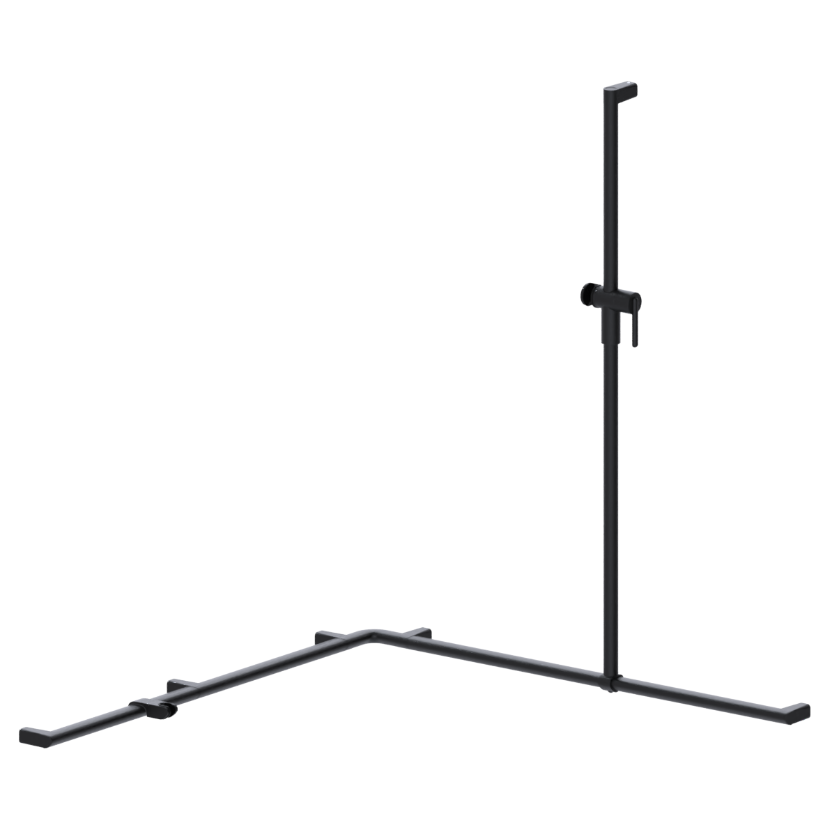 Cavere Care Douche steungreep, met verstelbare doucheglijstang houer, rechts, 1100 x 1100 x 1200 mm, eenpuntsbevestiging, Cavere Carbon zwart Cavere Care Douche steungreep, met verstelbare doucheglijstang houer, rechts, 1100 x 1100 x 1200 mm, eenpuntsbevestiging, Cavere Carbon zwart