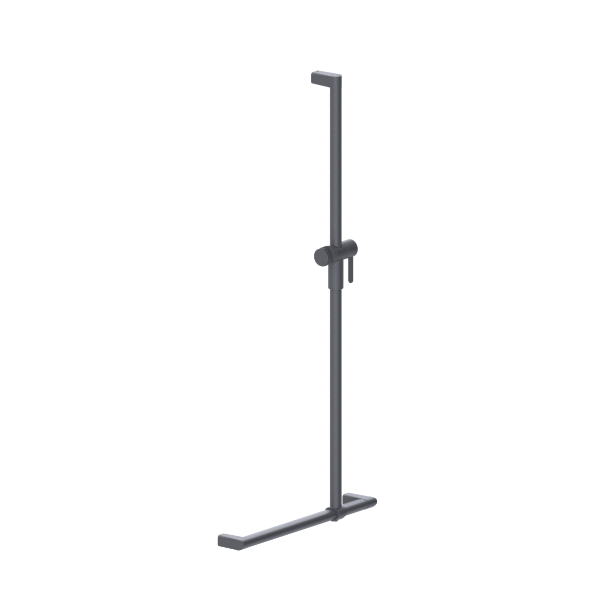 Cavere Care Shower handrail, with movable shower handrail, 500 x 1100 mm, single-point mounting, Cavere Metallic anthracite