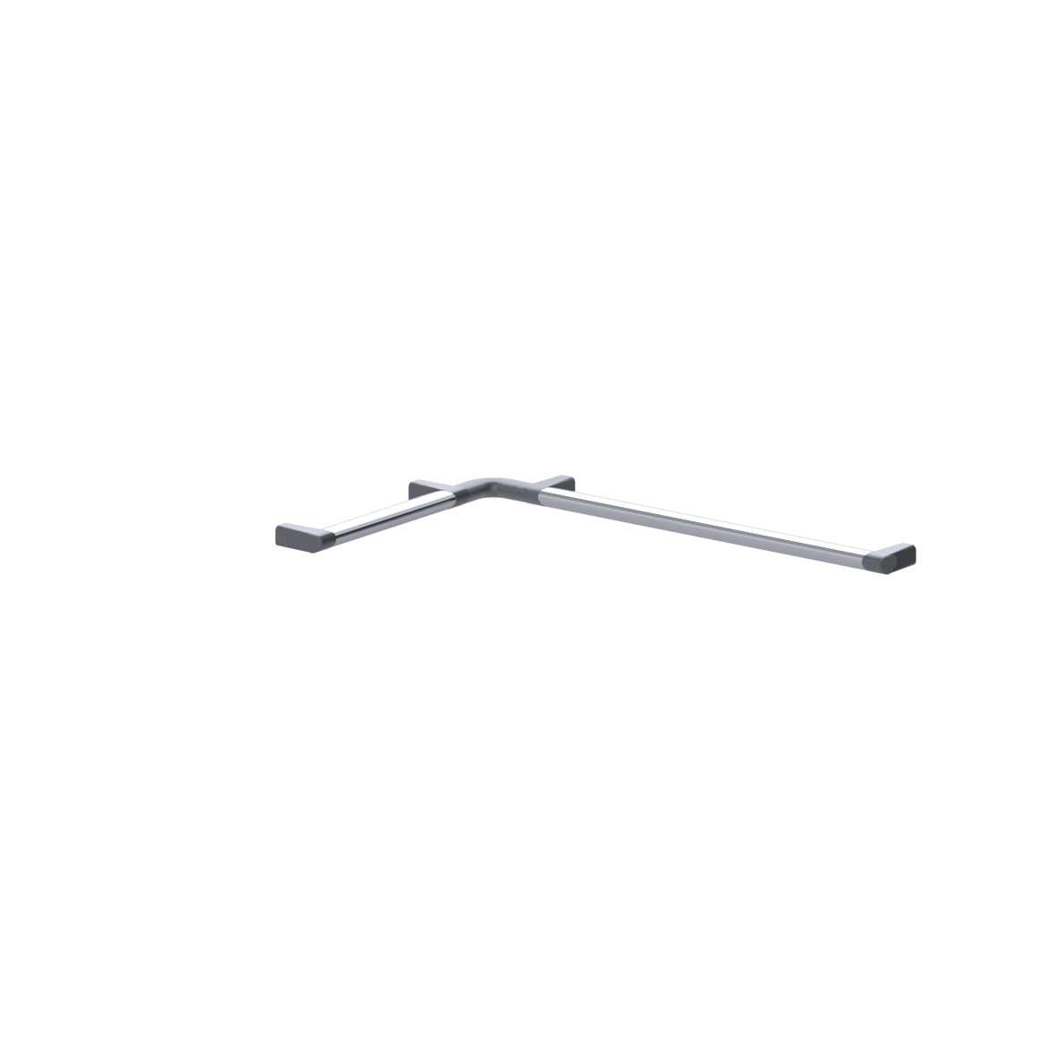 Cavere Care Chrome Shower handrail, left, 450 x 750 mm, single-point mounting, Chrome metallic anthracite